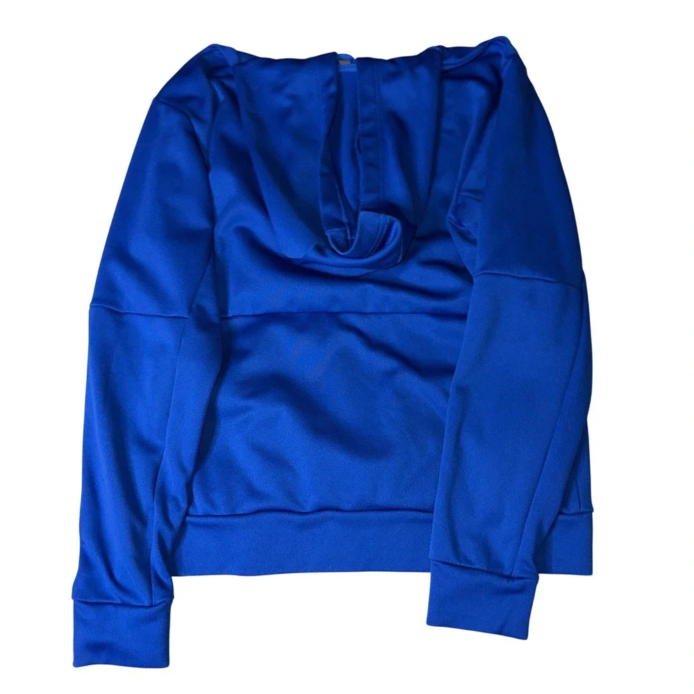 Adidas Men's Blue Hoodie with Black‎ Logo Size Medium
